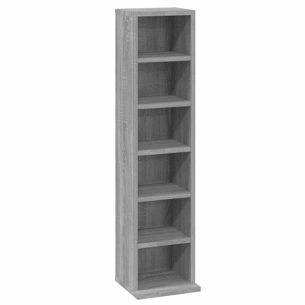 Baina Wooden Bookcase With 6 Shelves - Grey Sonoma