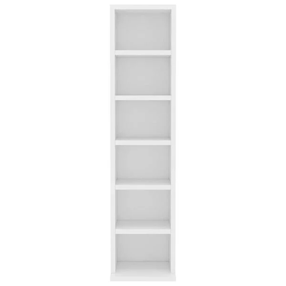 Baina Wooden Bookcase With 6 Shelves - White
