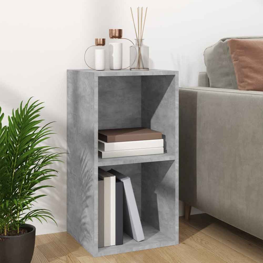 Baina Wooden Filing Cabinet With 2 Shelves - Concrete Grey