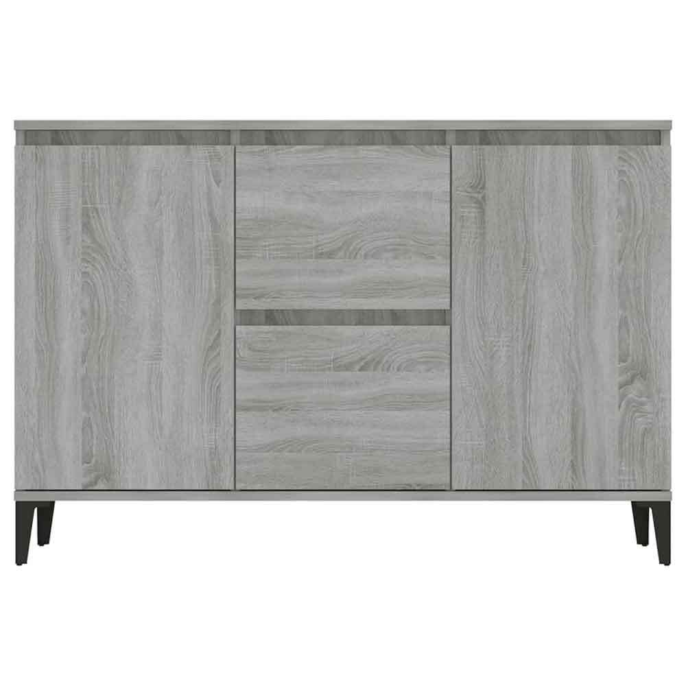Baina Wooden Sideboard With 2 Doors 2 Drawers - Grey Sonoma