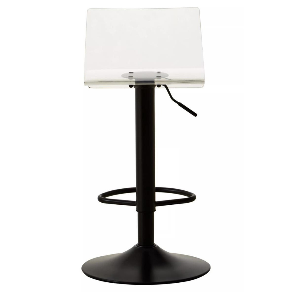 Baino Clear Acrylic Bar Chairs with Black Base in Pair