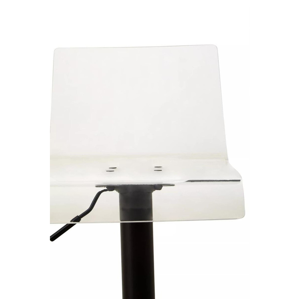 Baino Clear Acrylic Bar Chairs with Black Base in Pair