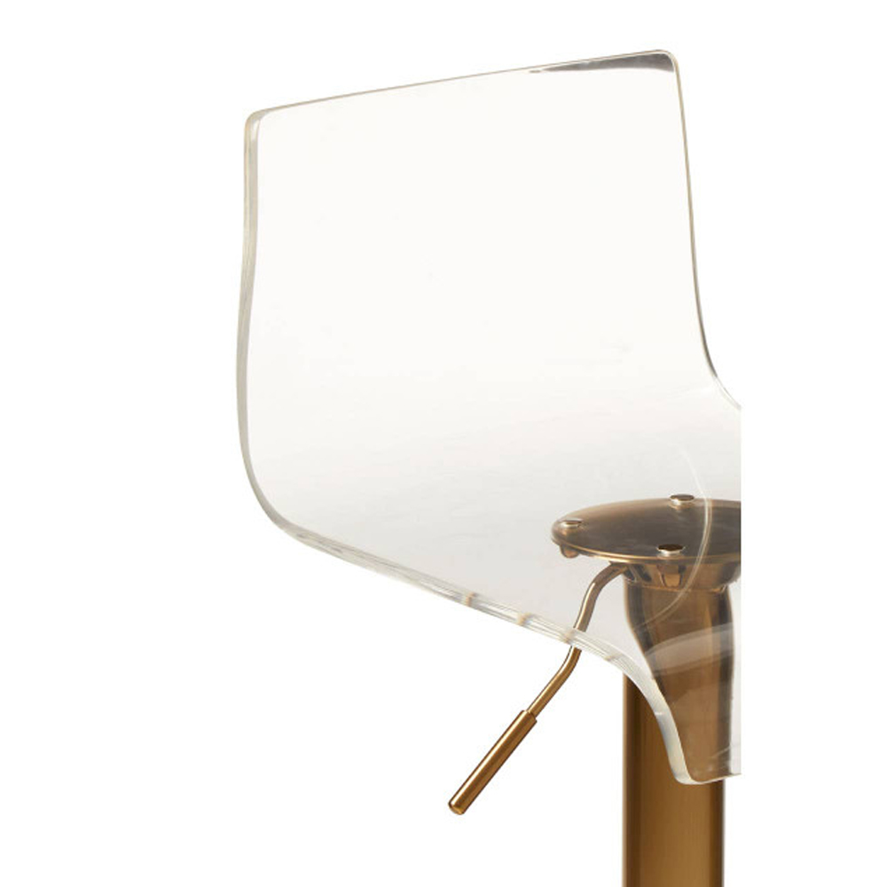 Baino Clear Acrylic Bar Chairs With Gold Base In Pair