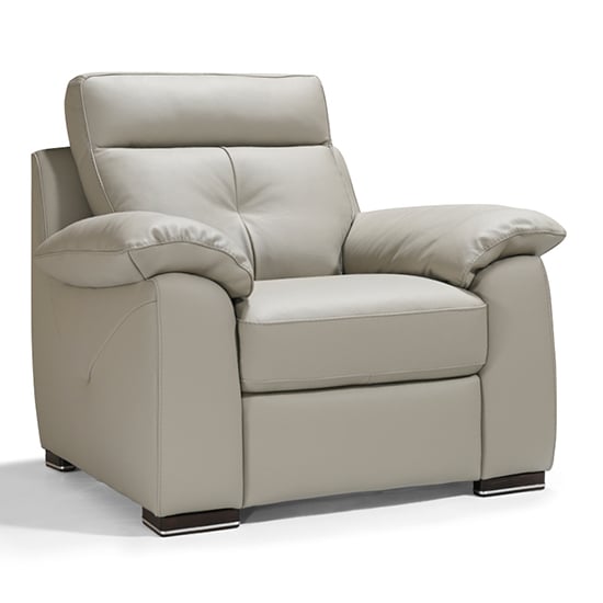 Baiona Leahter Fixed 1 Seater Sofa In Moon