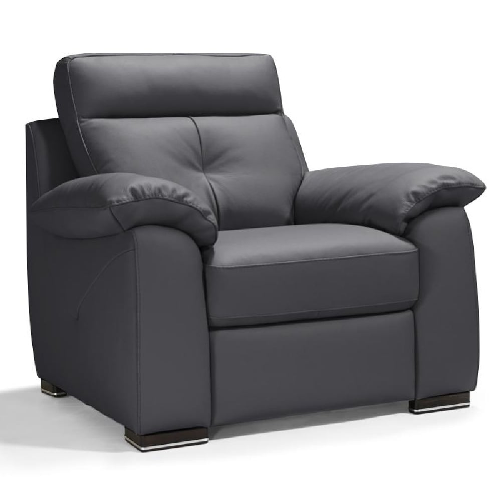 Baiona Leather 1 Seater Sofa In Anthracite
