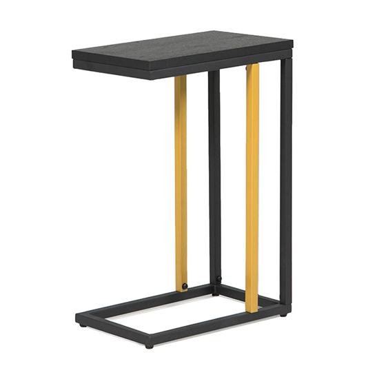 Baiona Wooden Side Table In Black Oak