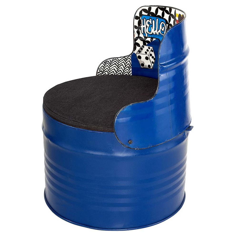 Bakersfield Metal Armchair In Blue