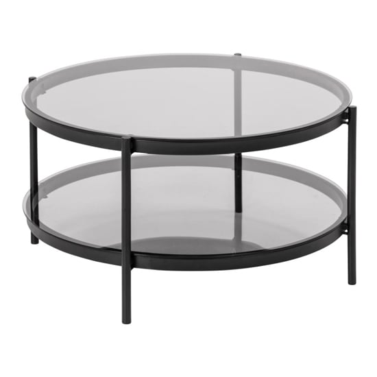 Read more about Bakersfield smoked glass coffee table with black metal legs