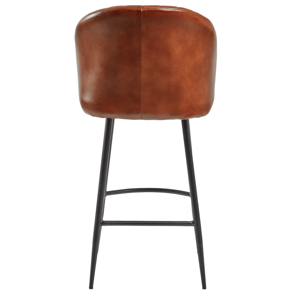 Bakewell Bruciato Tan Genuine Leather Bar Stools In Pair