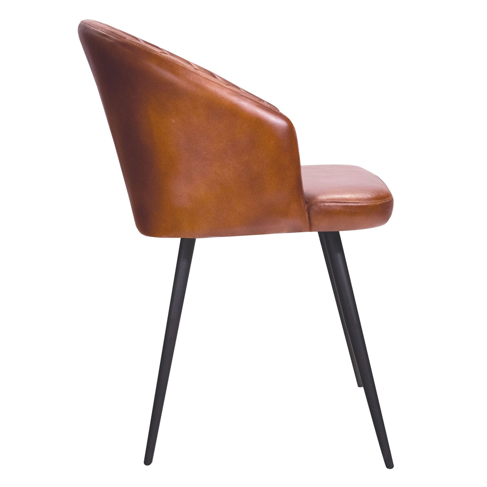 Bakewell Genuine Leather Tub Chair In Bruciato Tan