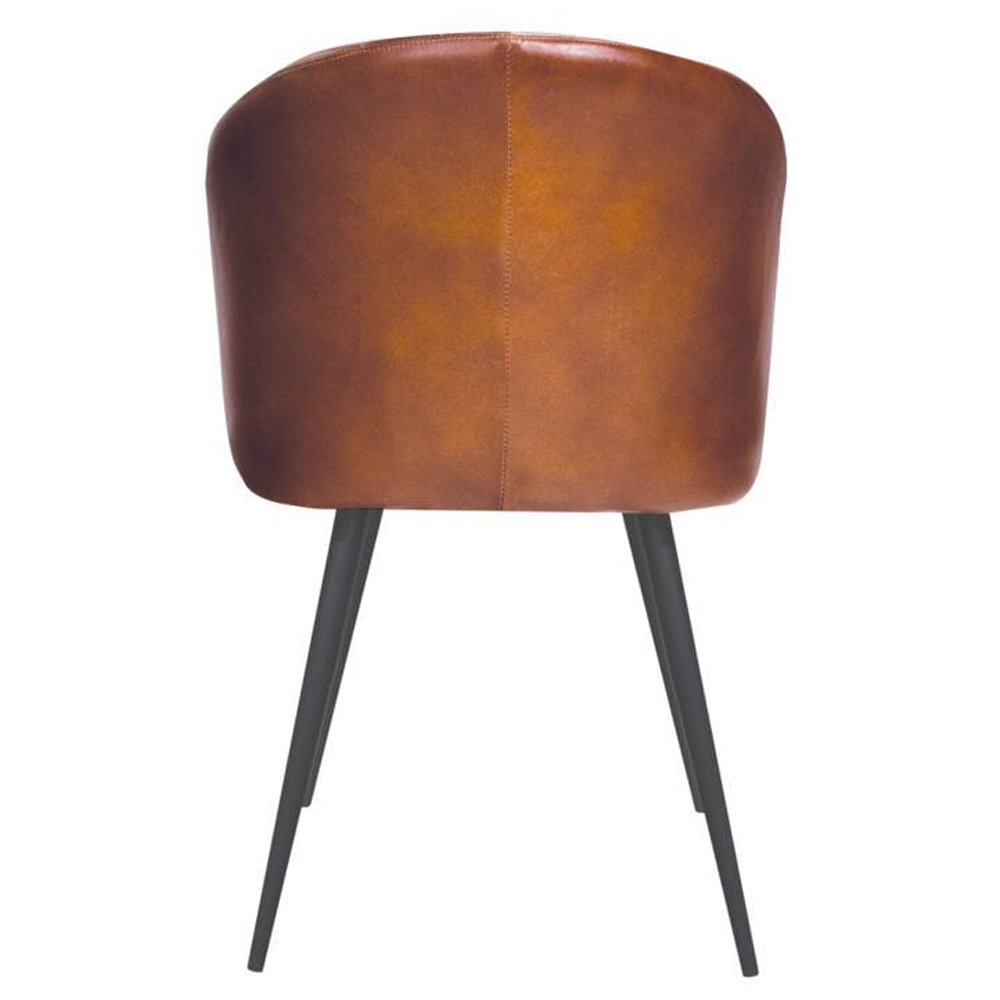 Bakewell Genuine Leather Tub Chair In Bruciato Tan