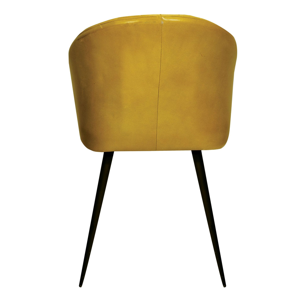 Bakewell Genuine Leather Tub Chair In Vintage Gold