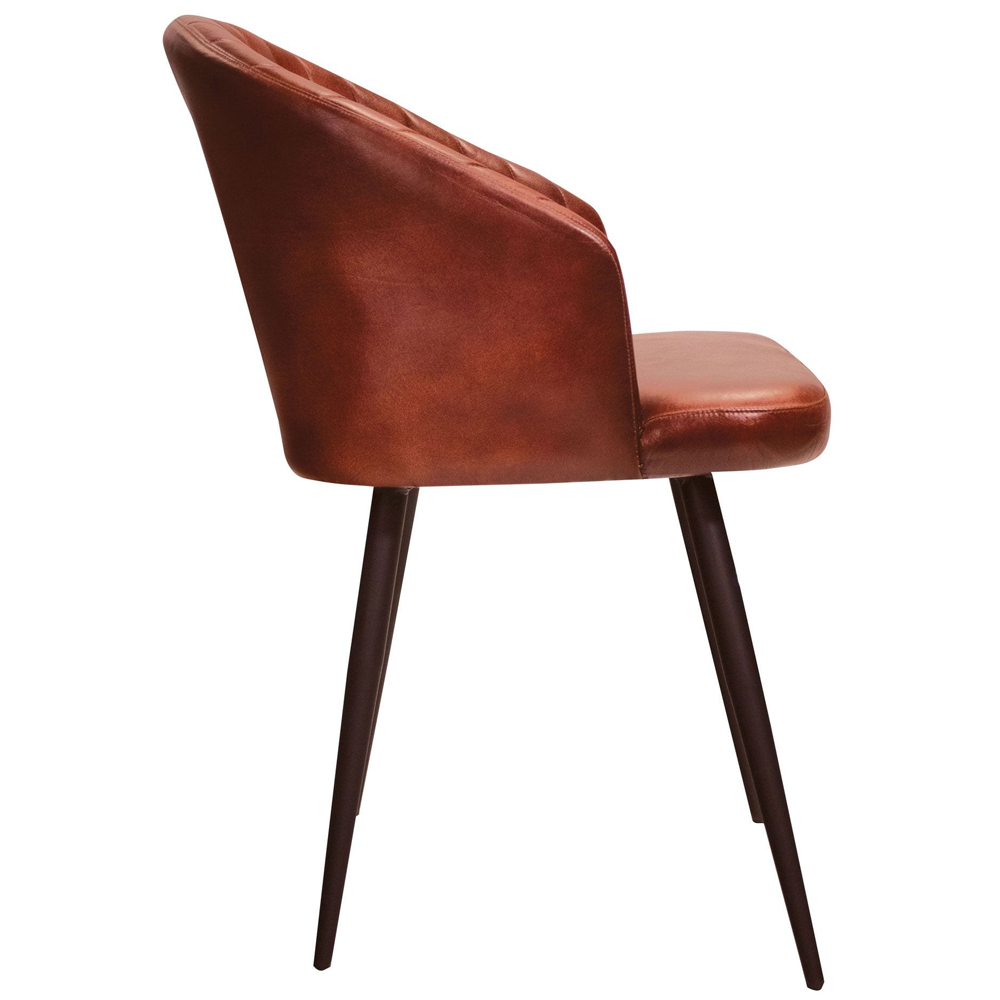Bakewell Genuine Leather Tub Chair In Vintage Red