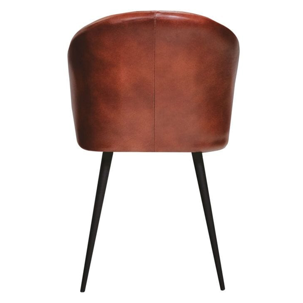 Bakewell Genuine Leather Tub Chair In Vintage Red