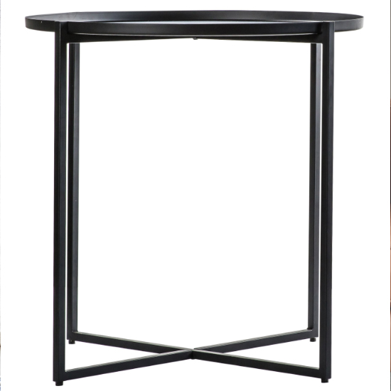 Balatro Round Metal Coffee Table In Black_2