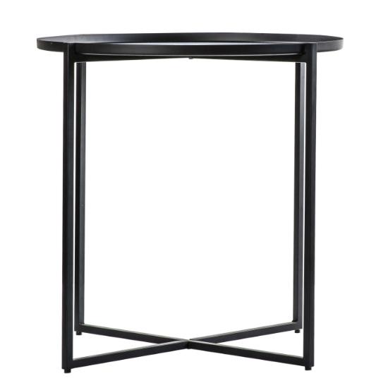 Balatro Round Metal Side Table In Black_2