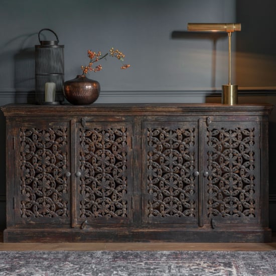 Read more about Balatro wooden sideboard with 4 doors in black brown