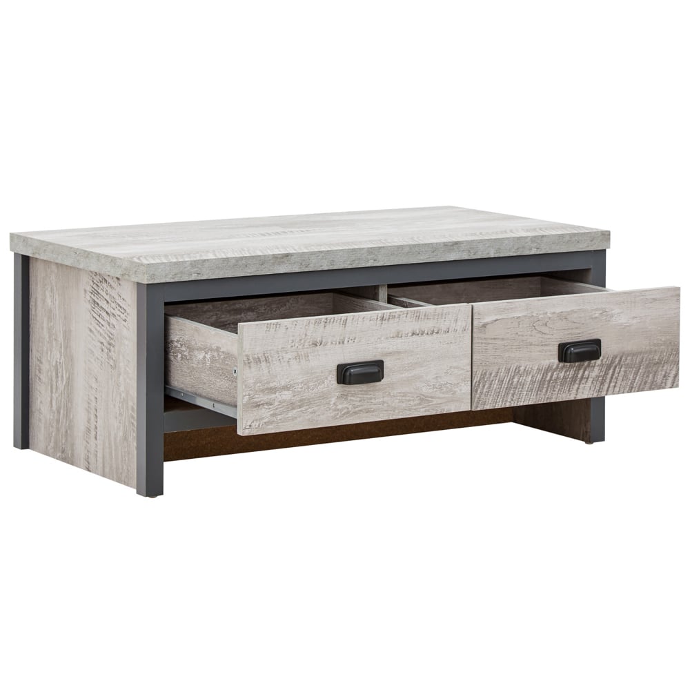 Balcombe Coffee Table With 2 Drawers In Grey