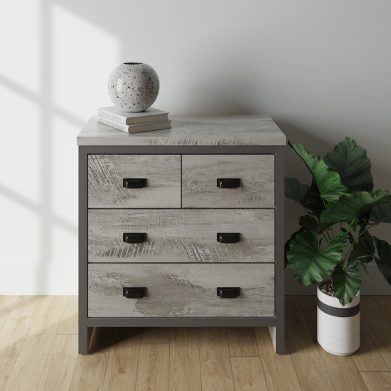 Read more about Balcombe wooden chest of 4 drawers in grey