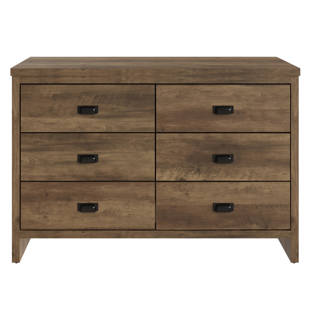 Balcombe Wooden Chest Of 6 Drawers - Knotty Oak