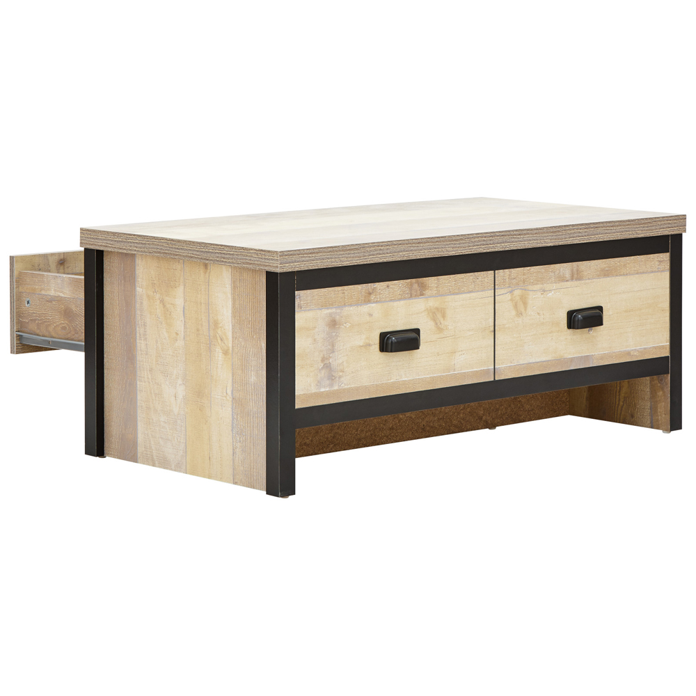 Balcombe Wooden Coffee Table With 4 Drawers - Oak