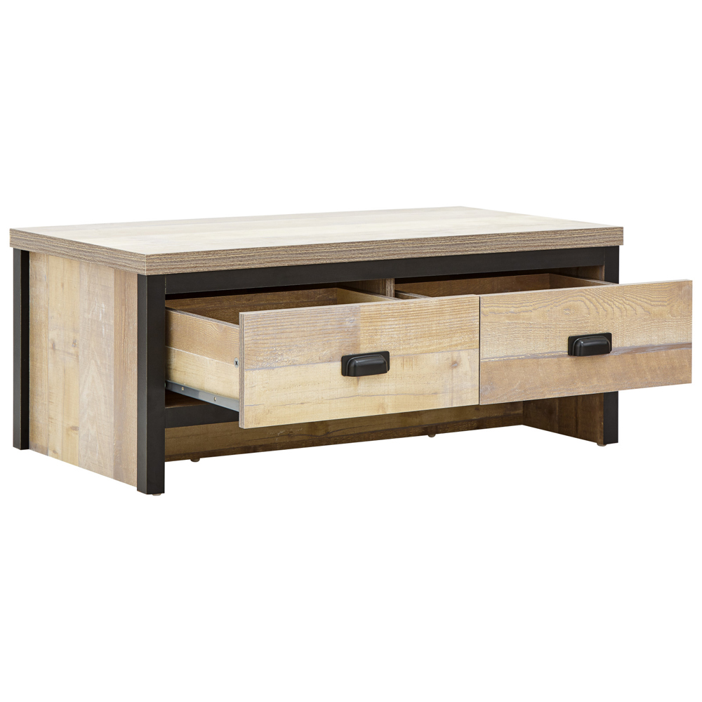 Balcombe Wooden Coffee Table With 4 Drawers - Oak