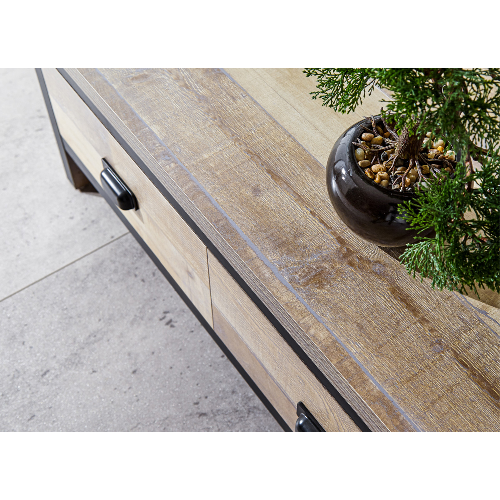 Balcombe Wooden Coffee Table With 4 Drawers - Oak