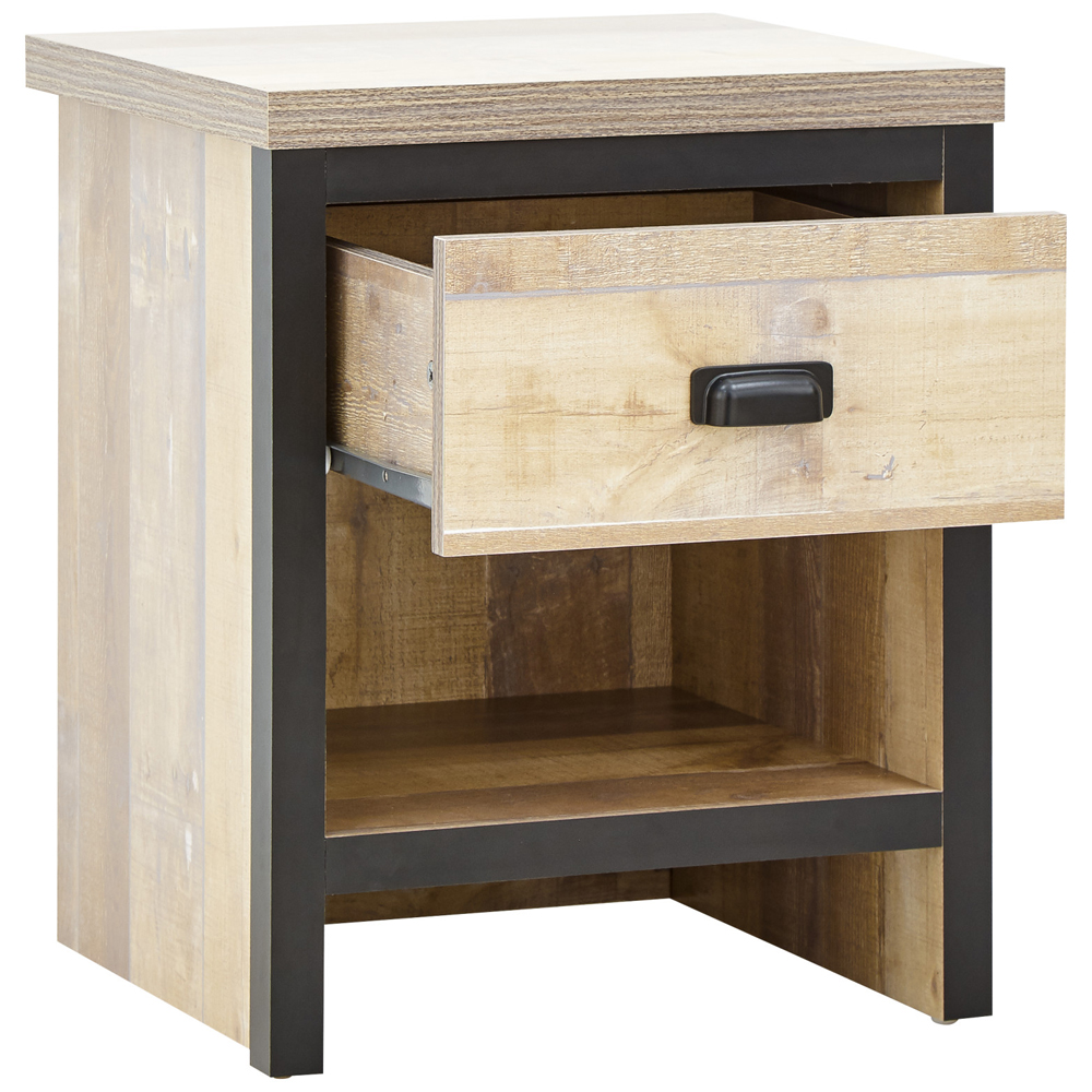 Balcombe Wooden Lamp Table With 1 Drawer In Oak