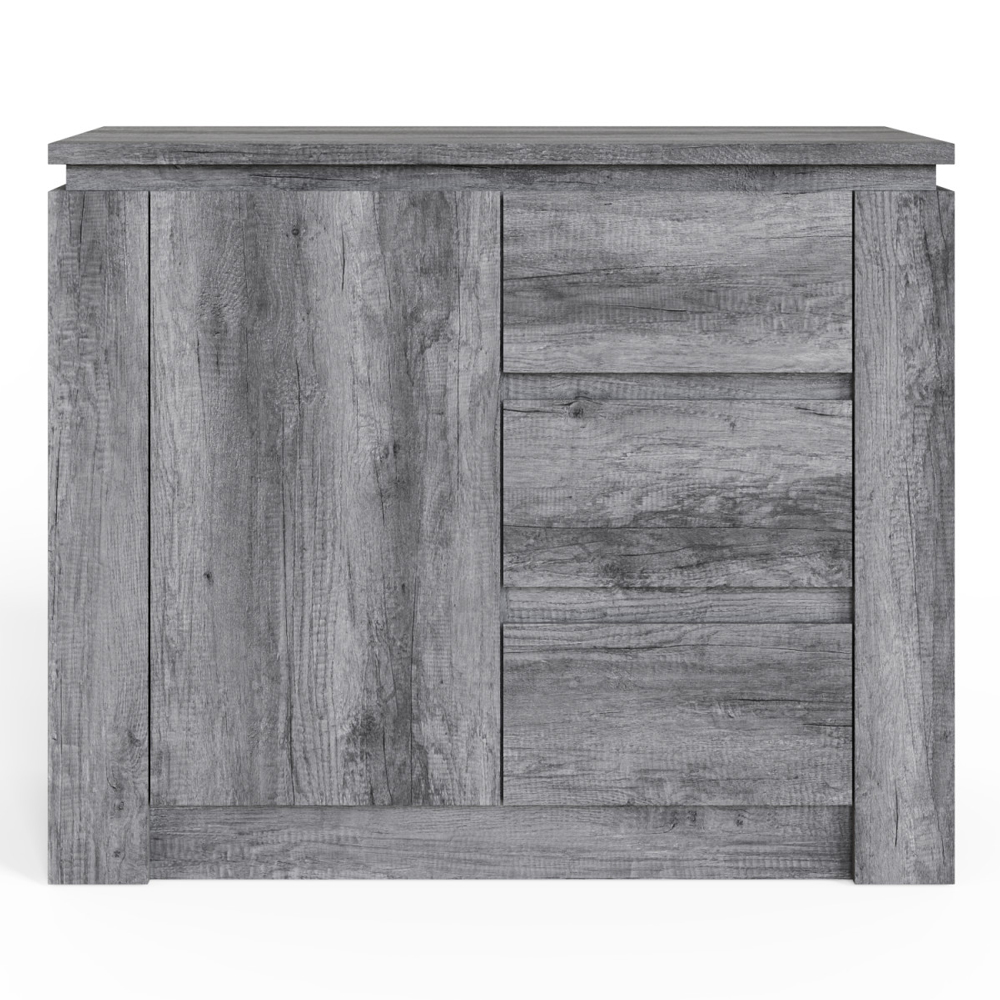 Balcombe Wooden Sideboard With 1 Door 3 Drawers - Charcoal Grey