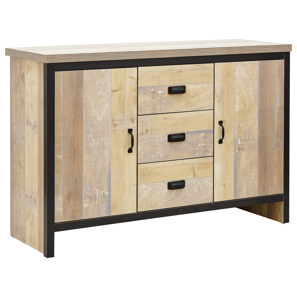 Balcombe Wooden Sideboard With 2 Doors 3 Drawers - Oak