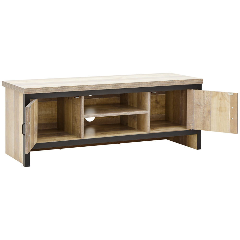 Balcombe Wooden TV Stand With 2 Doors - Oak