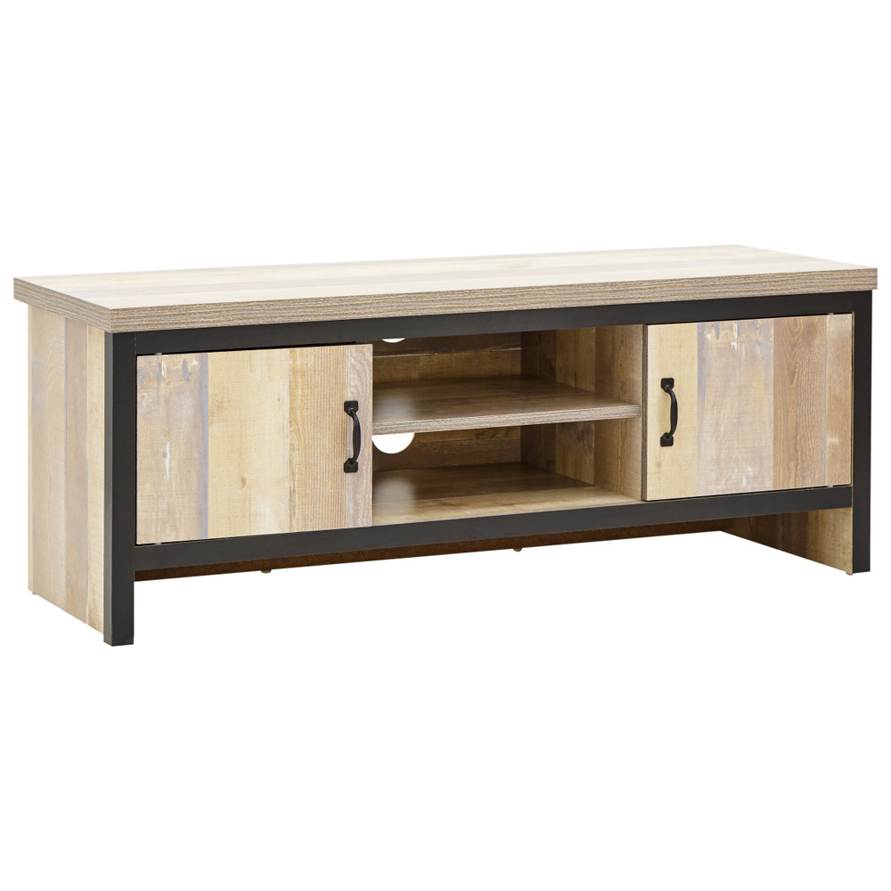 Balcombe Wooden TV Stand With 2 Doors - Oak