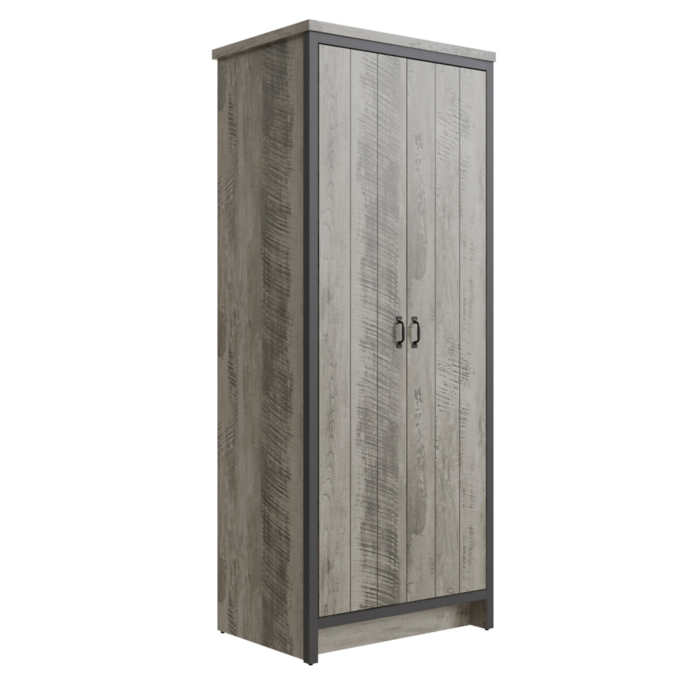 Balcombe Wooden Wardrobe With 2 Doors In Grey