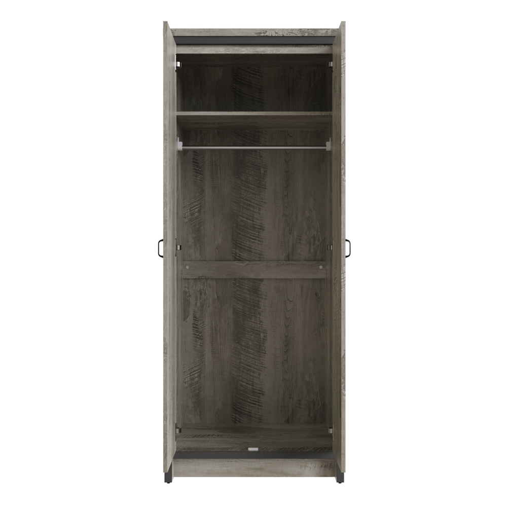 Balcombe Wooden Wardrobe With 2 Doors In Grey