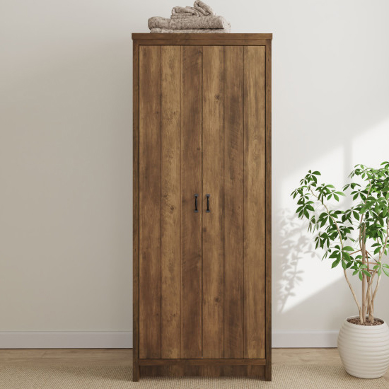 Product photograph of Balcombe Wooden Wardrobe With 2 Doors In Knotty Oak from Furniture in Fashion