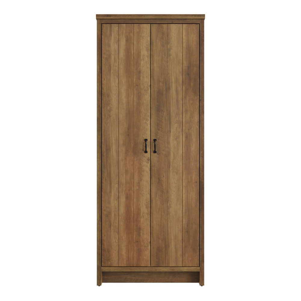 Balcombe Wooden Wardrobe With 2 Doors In Knotty Oak