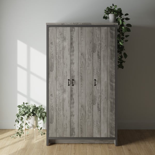 Read more about Balcombe wooden wardrobe with 3 doors in grey