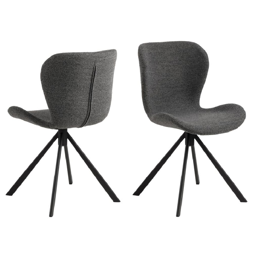 Product photograph of Baldwin Anthracite Fabric Dining Chairs With Black Legs In Pair from Furniture in Fashion