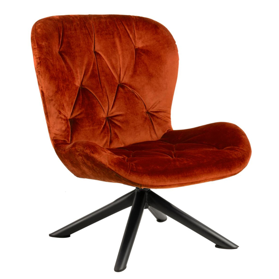 Read more about Baldwin fabric lounge chair in copper with black legs