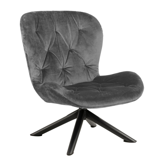 Read more about Baldwin fabric lounge chair in dark grey with black legs