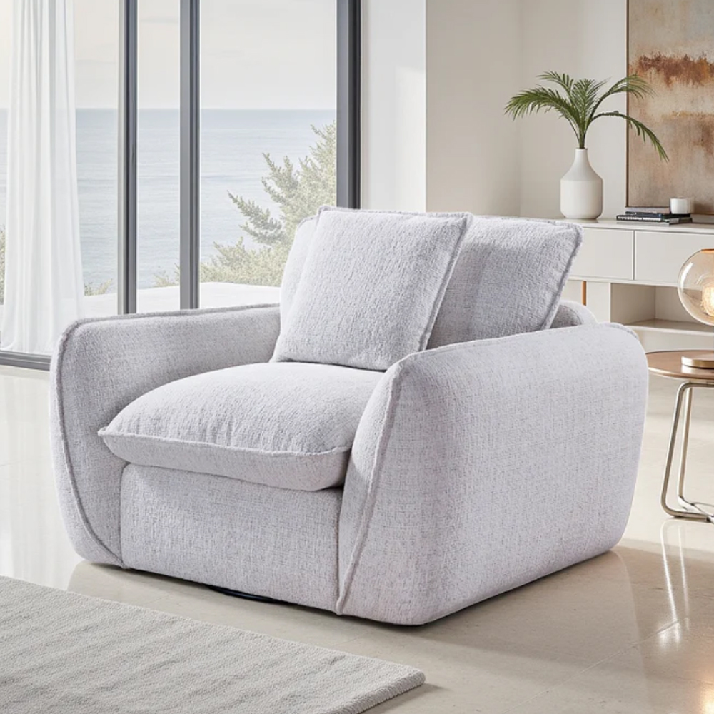 Baleno Fabric 1 Seater Sofa in Beige