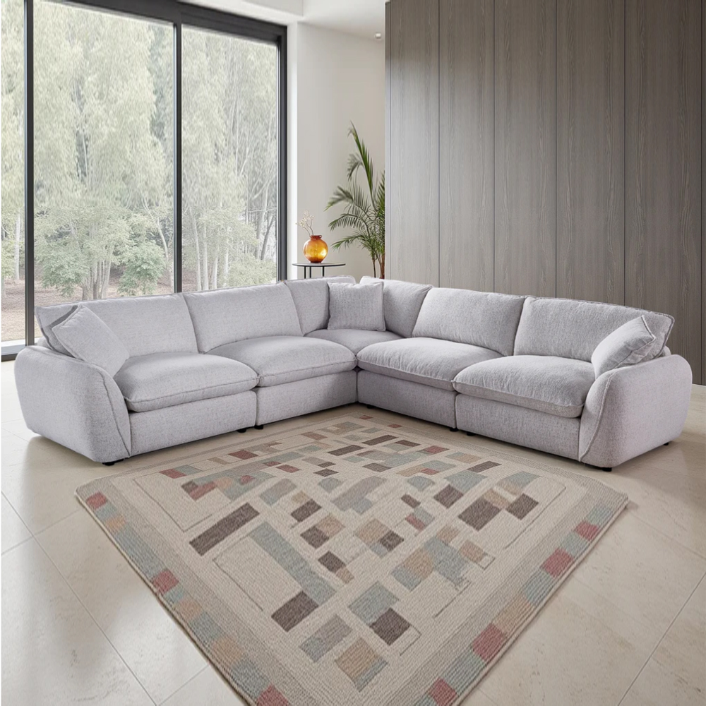 Baleno Fabric Corner Sofa in Beige