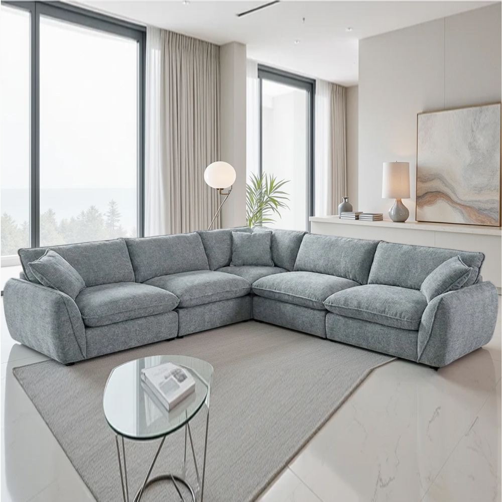 Baleno Fabric Corner Sofa in Grey