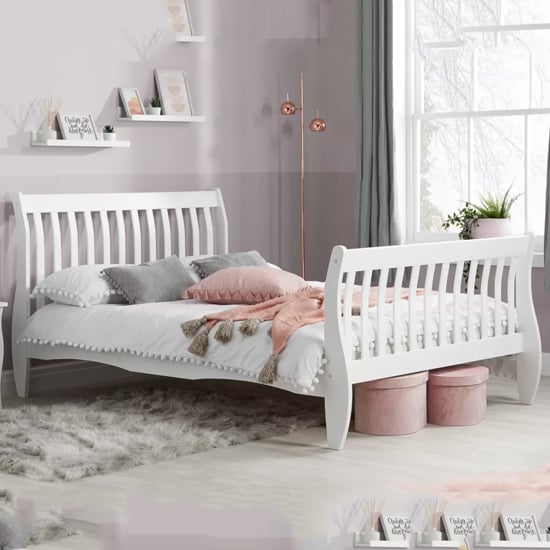 Read more about Balford pine wood single bed in white