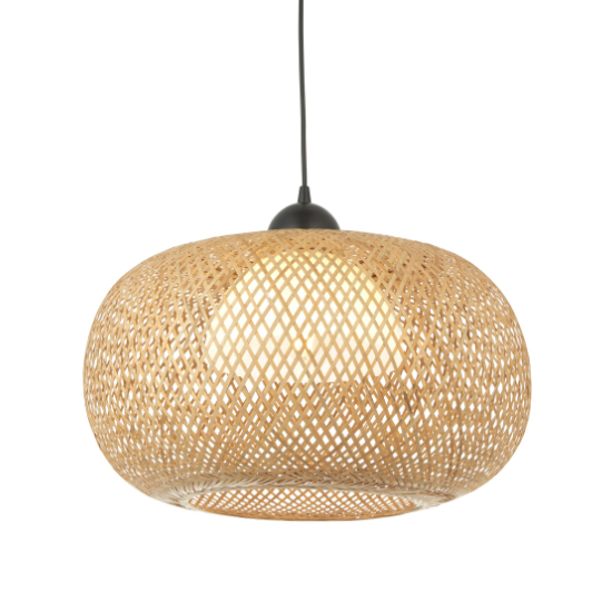 Belie 1 Light Globe Pendant Light In Black And Natural