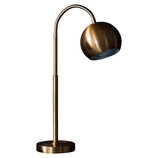 Photo of Balin black fabric task table lamp in brushed bronze