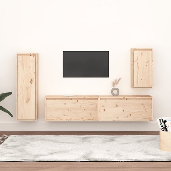 Read more about Balint solid pinewood entertainment unit in natural