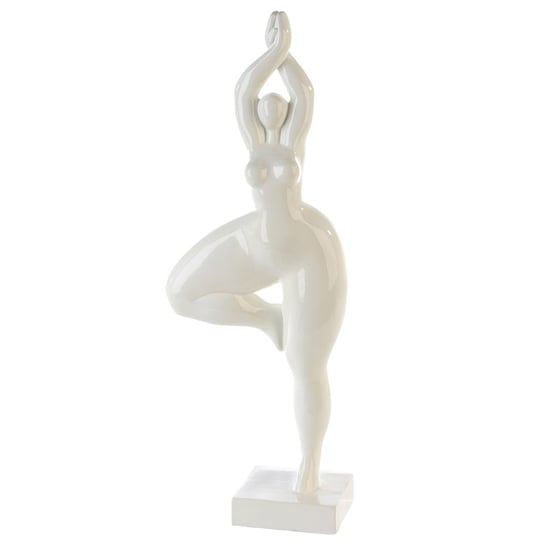 Ballerina Poly Design Sculpture In Shiny White