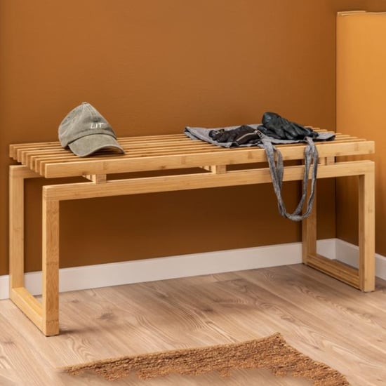 Product photograph of Ballie Wooden Hallway Seating Bench In Natural from Furniture in Fashion