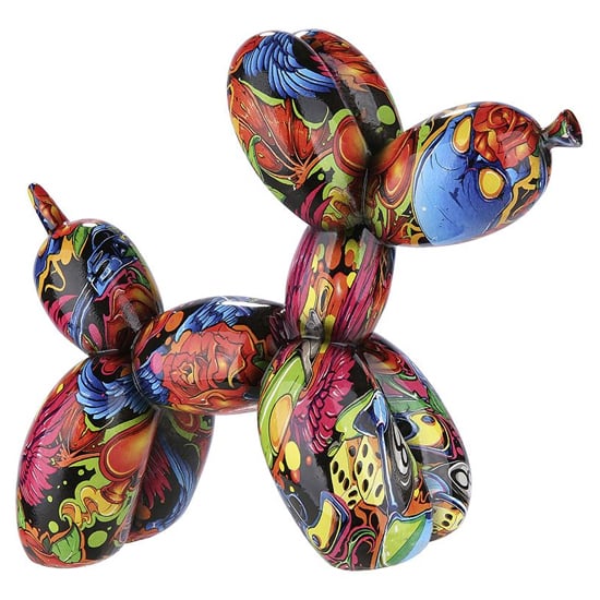 Balloon Dog Pop Art Poly Design Sculpture In Multicolor_2